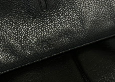 jilsander logo leather shoulder bag