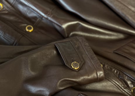 80-90s loewe leather anagram coat