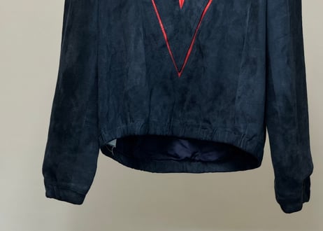 80s loewe leather sweat shirt