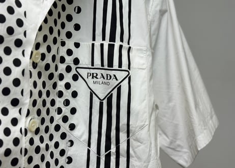 prada triangle logo shirt