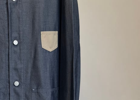 maison margiela leather denim shirt jacket dead stock