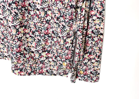 yota toki over size flower pattern corduroy shirt