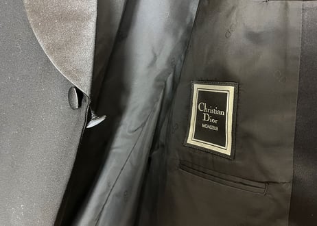 christian dior tuxedo set up suit dead stock