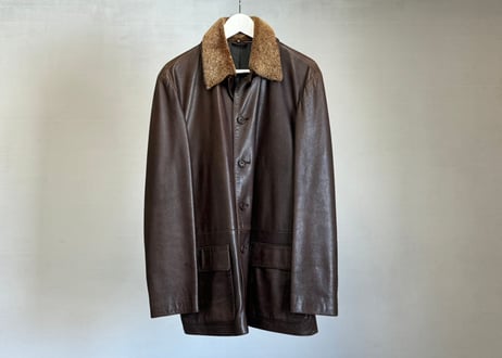 made in italy leather boa jacket