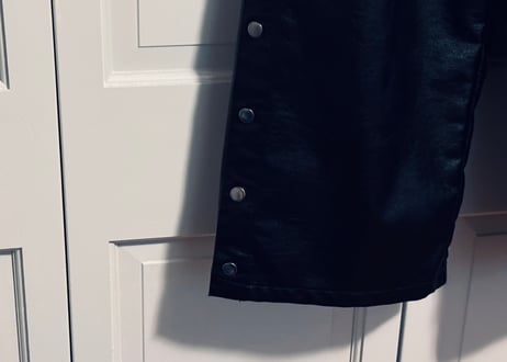 fake leather tack wide pants