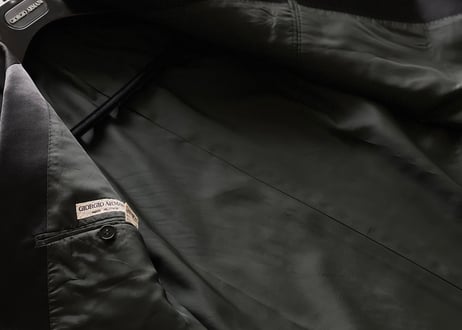 giorgio armani double tuxedo set up suit dead stock