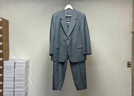 yves saint laurent blue gray stripe set up suit
