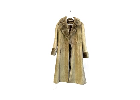 loewe mouton leather long coat