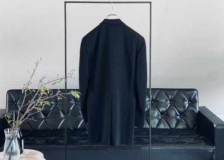 junko koshino black 5 button zip set up suit
