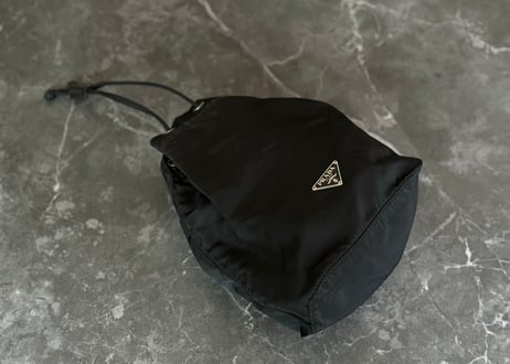 prada nylon "巾着" bag black #B