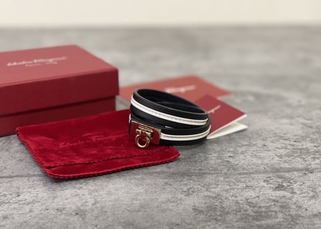 salvatore ferragamo leather bracelet