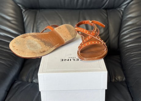 celine leather sandals