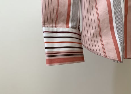 salvatore ferragamo stripe shirt red×gray