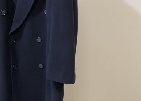 80-90s cashmere  double chesterfield coat