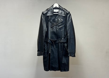 90s leather double coat