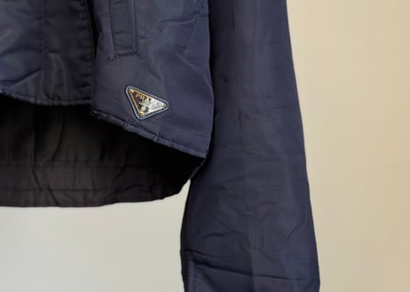 prada triangle logo hoodie
