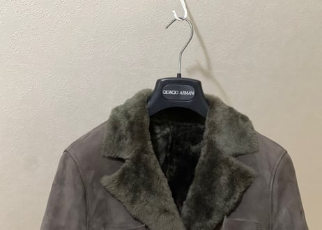 giorgio armani leather coat