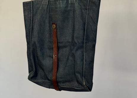 00s driesvannoten leather denim bag