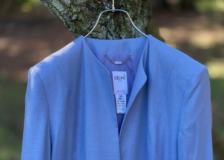 celine silk long jacket
