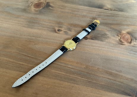 80-90s gucci leather belt dress watch #a