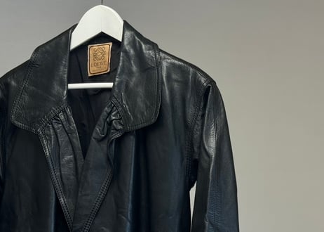 loewe leather long coat