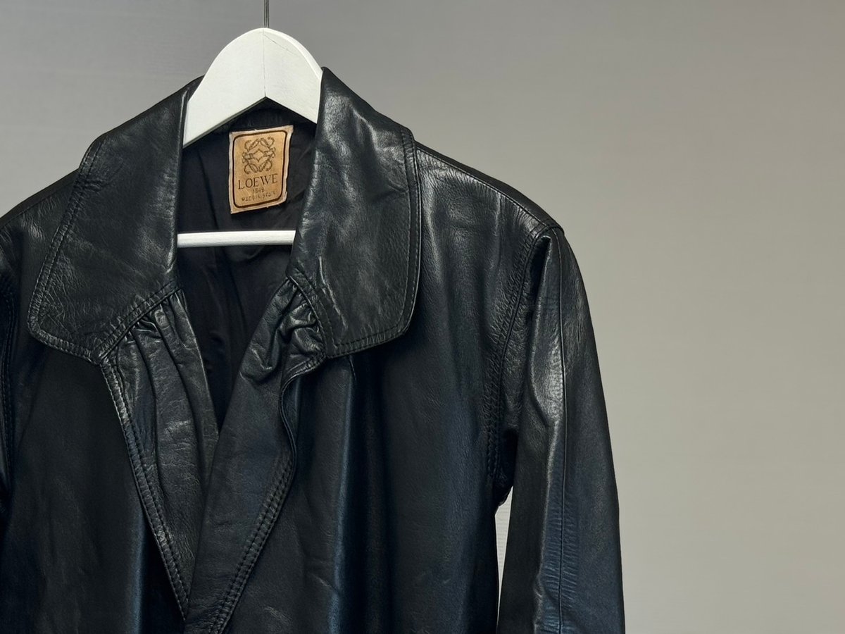 美品/Loewe/ロエベ/ナッパレザー/ダブルロングコート/XL〜相当 ロエベ ［ LOEWE ］ ナッパレザー フード ロングコート ブラウン