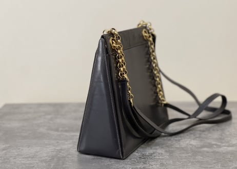 salvatore ferragamo gold chain leather bag
