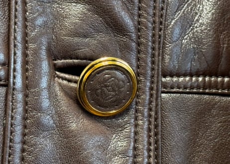 80-90s loewe leather anagram coat
