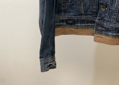 emporio armani leather switch denim jacket