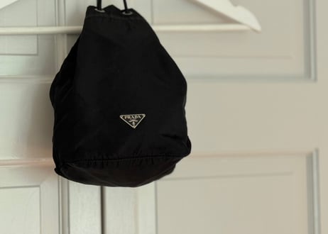 prada nylon "巾着" bag black #B