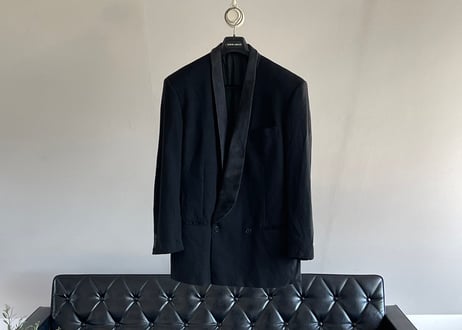 giorgio armani narrow lapel double tuxedo set up suit