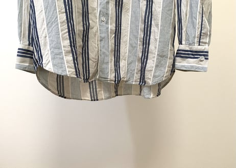 salvatore ferragamo stripe shirt blue×navy