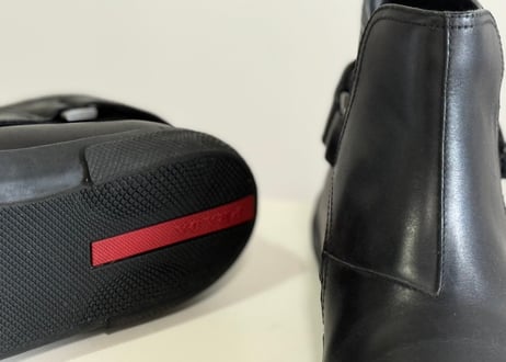 90-00s prada sports leather boots #c