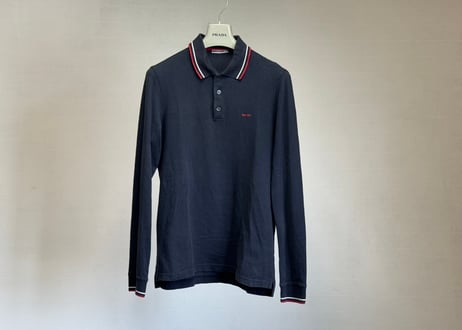 prada logo long sleeve polo shirt