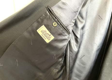hermes gold button cashmere wool blazer