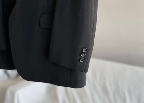 lanvin peaked black  lapel set up suit