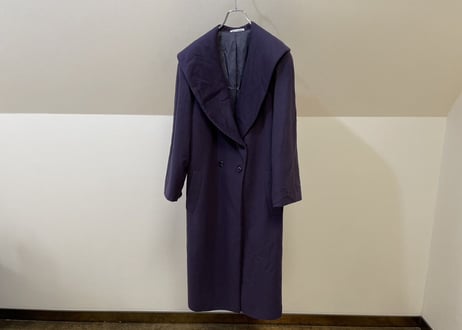 90s pure cashmere double purple coat