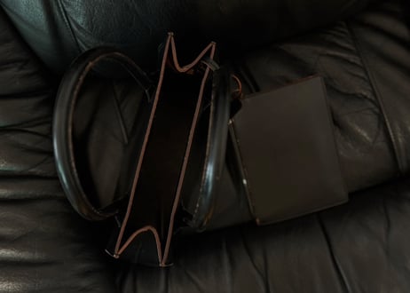 jilsander logo leather bag
