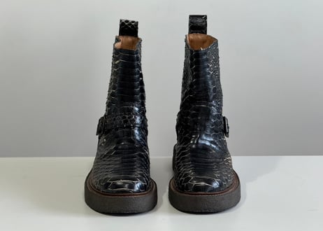 maison margiela python leather boots