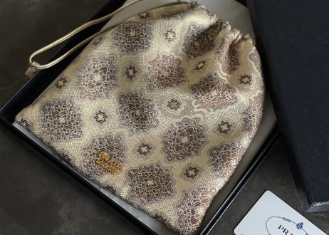 prada jacquard "巾着" bag dead stock