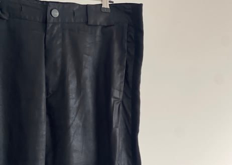 emporio armani fake leather side line wide pants