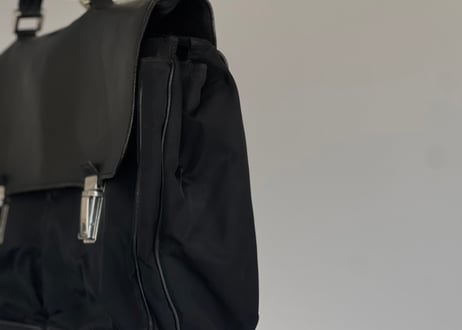 prada nylon × leather bag