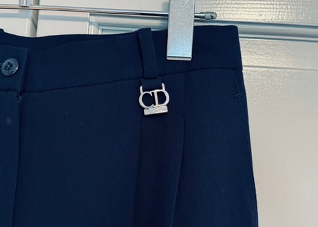 90s dior silver "CD" logo trousers