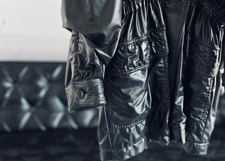 chanel pvc leather over size coat