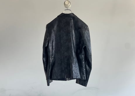 python embossing leather jacket