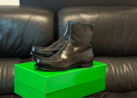 bottega veneta leather loafer boots dead stock