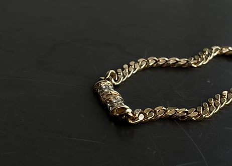 80-90s dior gold bracelet "B"