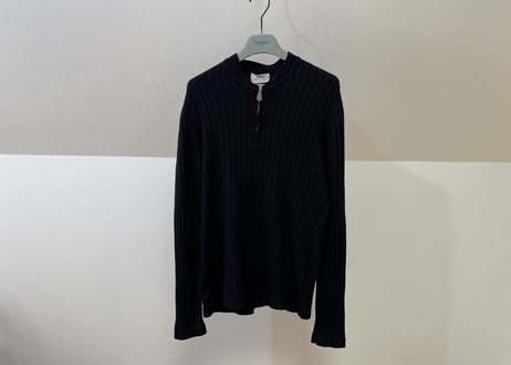 hermes virgin wool half zip knit