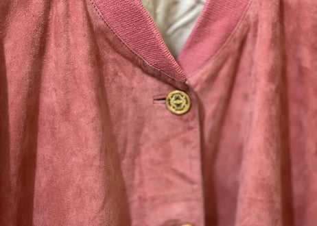 80-90s loewe leather jacket salmon