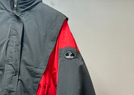 vintage moncler down jacket "gray×red"